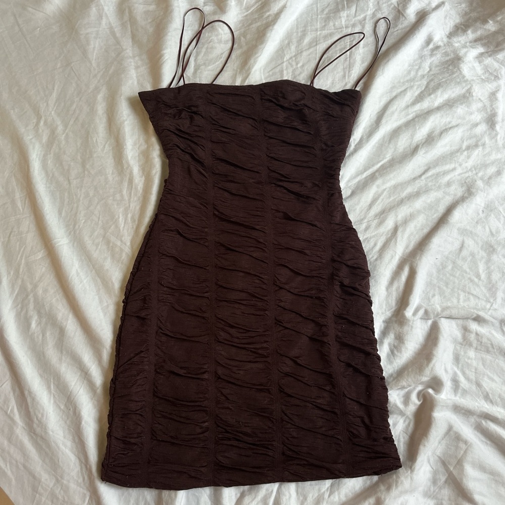Elegant Burgundy Strappy Bodycon Mini Dress